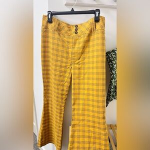 Wild Fable Fabulous Yellow Plaid Flare Pants